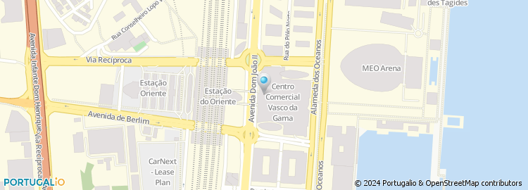 Mapa de A Cascata, Centro Vasco da Gama