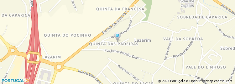Mapa de Rua Quinta das Padeiras