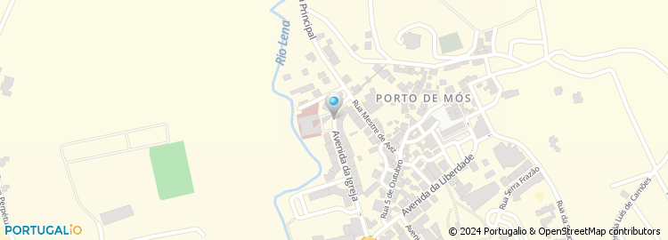 Mapa de Centro de Saúde de Porto de Mós