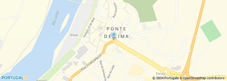 Mapa de Escola Básica de Ponte de Lima
