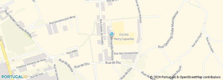 Mapa de Escola Básica Prof. Alberto Nery Capucho, Marinha Grande