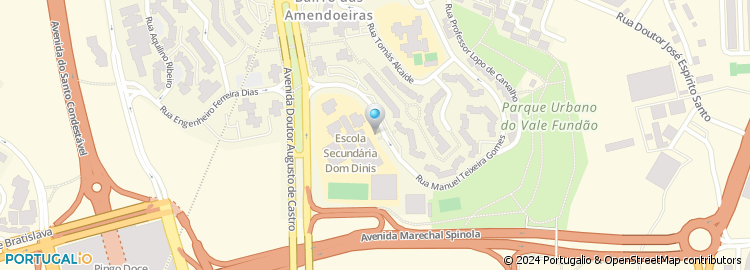 Mapa de Escola Secundária D. Dinis, Lisboa