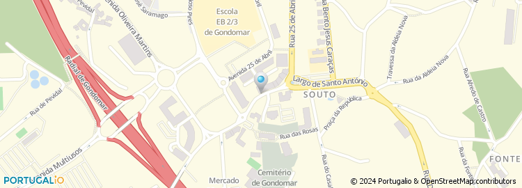Mapa de Junta de Freguesia de Gondomar em São Cosme