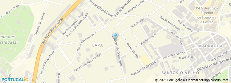 Mapa de Rua de São Domingos à Lapa