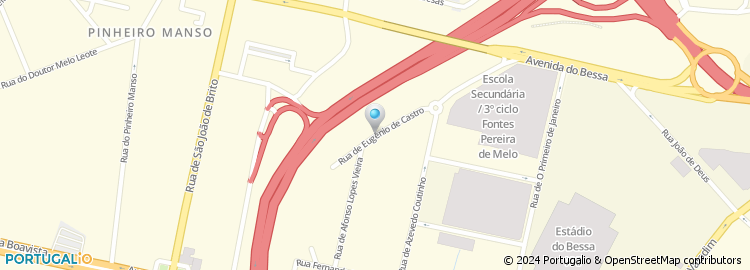 Mapa de Rua de Eugénio de Castro