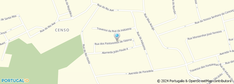 Mapa de Rua dos Pastorinhos de Fátima