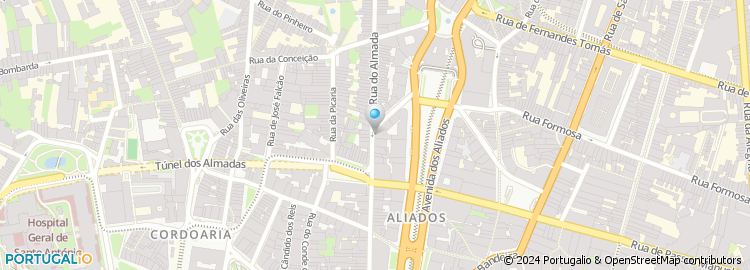 Mapa de Aliados Plaza Hotel, Atividades Hoteleiras, Lda