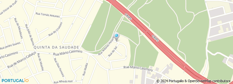 Mapa de Rua António Pimentel
