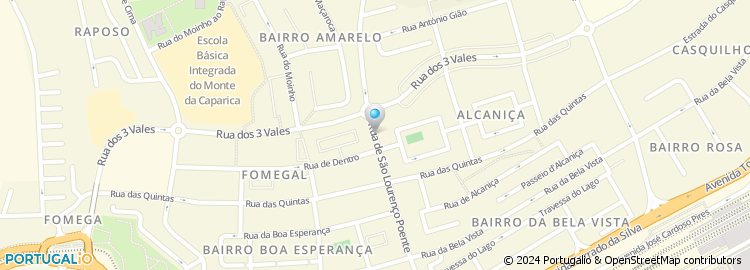 Mapa de Rua b da Quinta de São Lourenço