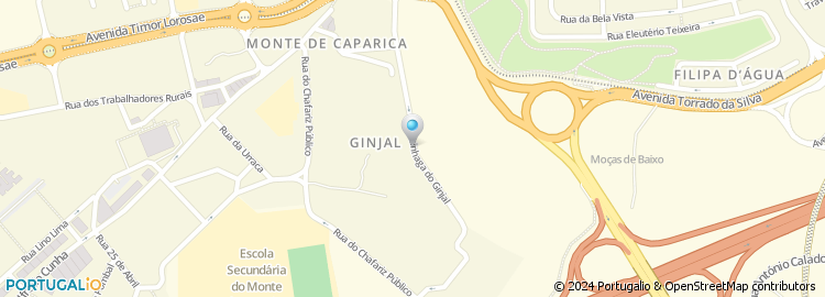 Mapa de Rua B ao Ginjal