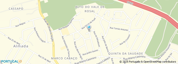Mapa de Rua Brites de Almeida