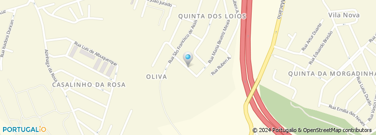 Mapa de Rua de São João da Caparica