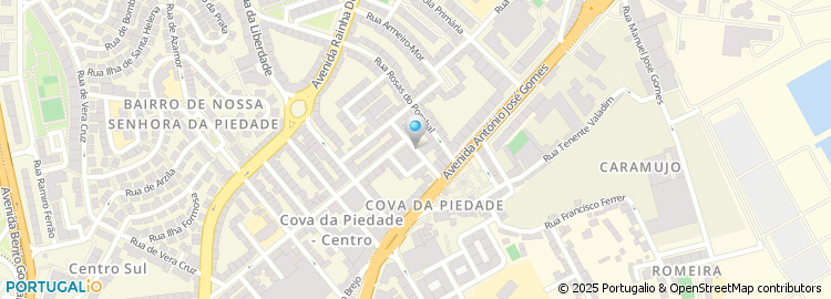 Mapa de Rua dos Bombeiros Voluntários