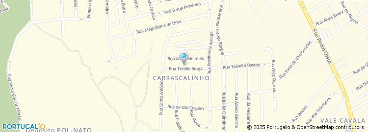 Mapa de Rua Teófilo Braga