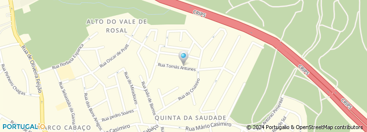 Mapa de Rua Tomás Antunes
