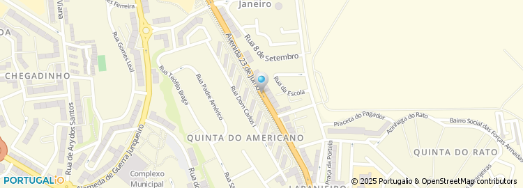 Mapa de Traseiras da Avenida 23 de Julho