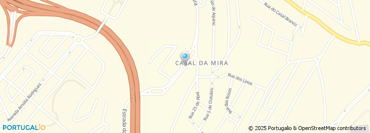 Mapa de Estrada da Serra da Mira