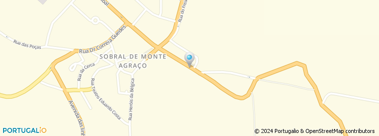 Mapa de Associação Bombeiros Voluntarios de Sobral de Monte Agraco