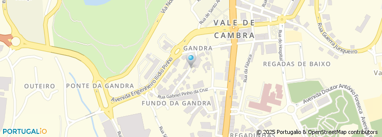 Mapa de Associação de Bombeiros Voluntarios de Vale de Cambra