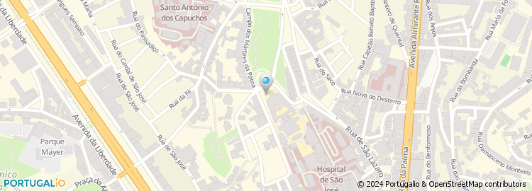 Mapa de Associação de Estudantes Faculdade de Ciencias Medicas de Lisboa