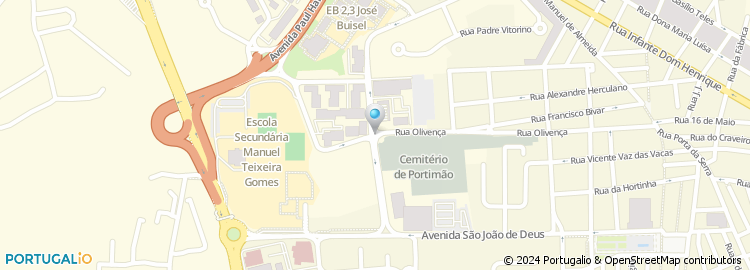 Mapa de Associação dos Bombeiros Voluntarios de Portimão