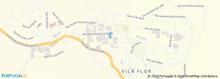 Mapa de Associação dos Bombeiros Voluntarios de Vila Flor