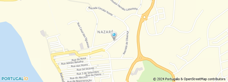 Mapa de Associação Humanitária de Bombeiros Voluntários da Nazaré
