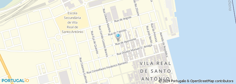 Mapa de Casa Caravela de Vila Real de Santo Antonio - Artigos Regionais, Lda