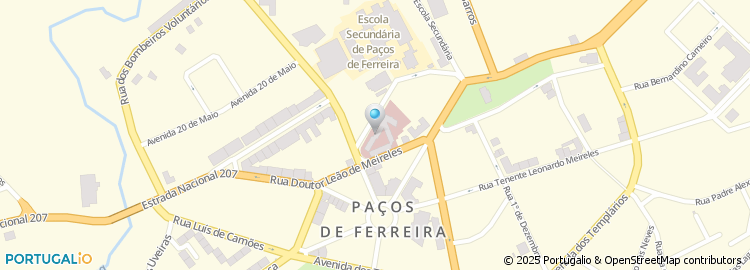 Mapa de Centro de Saúde de Paços de Ferreira