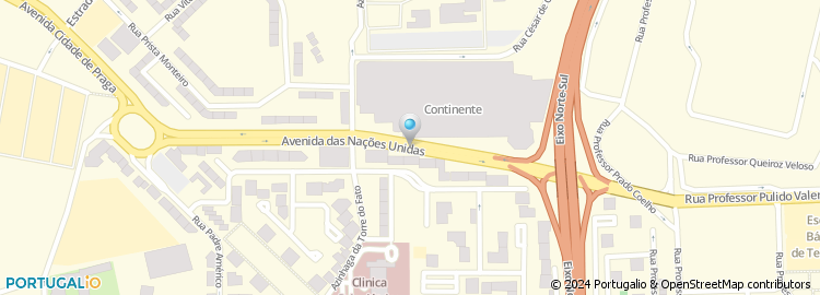 Mapa de Claires, Centro Comercial Continente de Telheiras