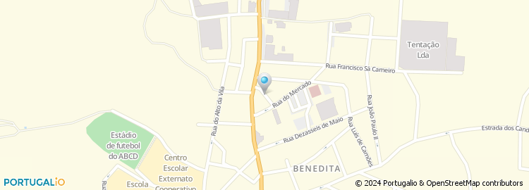 Mapa de Clínica Dentária da Benedita, Morais & Mendes Lda