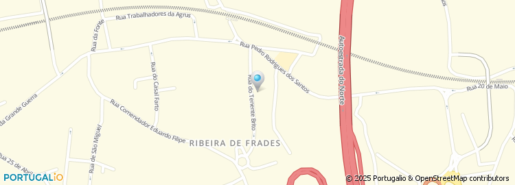 Mapa de 1º Páteo á Rua Padre Nogueira Roque