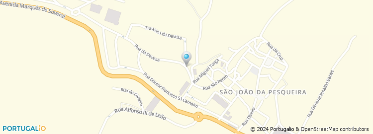 Mapa de Delegação de Zona Escolar de São João da Pesqueira