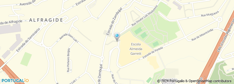 Mapa de Escola Básica Almeida Garrett, Alfragide, Amadora