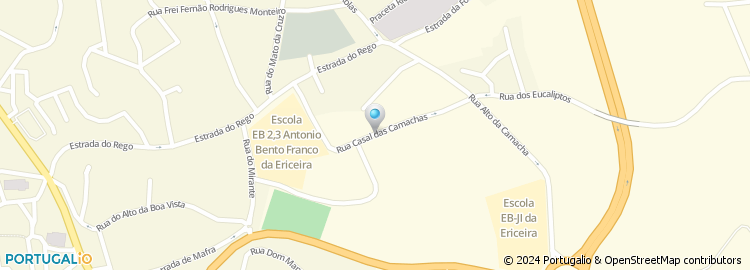 Mapa de Escola Básica António Bento Franco, Ericeira, Mafra