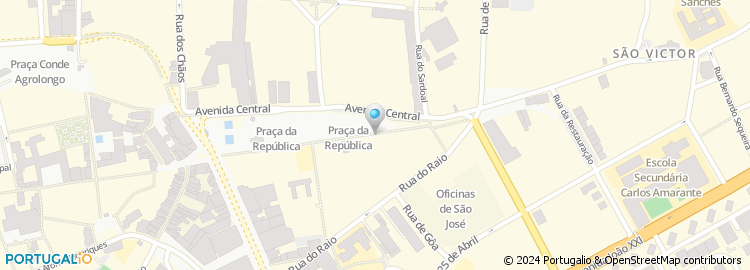 Mapa de Escola Básica D. Pedro V, Braga