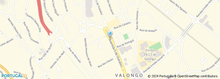 Mapa de Escola Básica de Calvário, Valongo