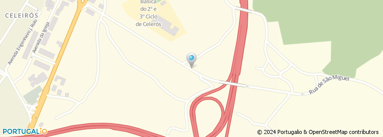 Mapa de Escola Básica de Celeirós, Braga