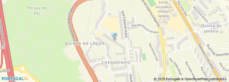 Mapa de Escola Básica de Chegadinho, Feijó, Almada