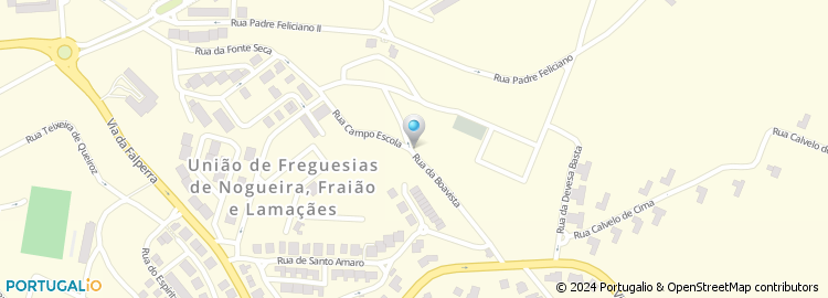 Mapa de Escola Básica de Fraião, Braga