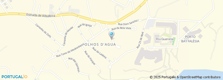 Mapa de Escola Básica de Olhos de Água, Albufeira