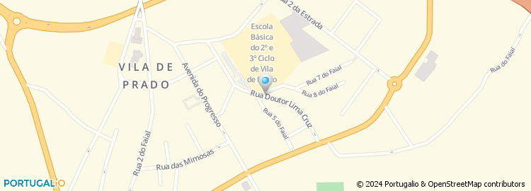 Mapa de Escola Básica de Prado, Vila Verde