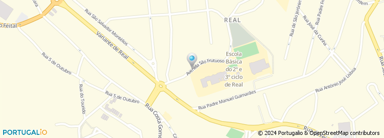 Mapa de Escola Básica de Real, Braga
