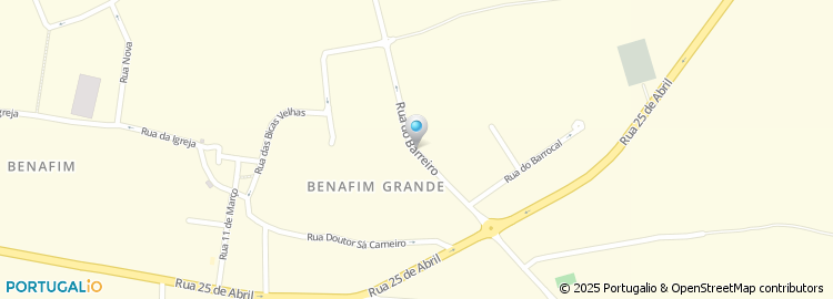 Mapa de Escola Basica do 1.º Ciclo de Benafim Grande