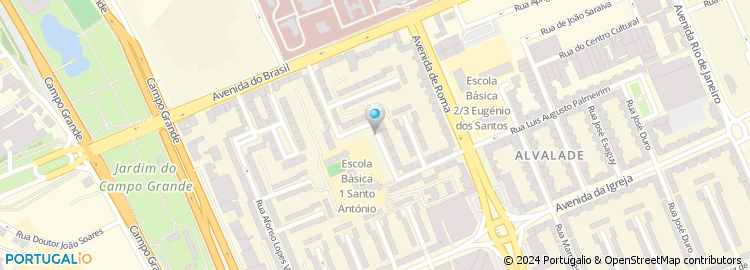 Mapa de Escola Basica do 1.º Ciclo de Santo Antonio - Lisboa