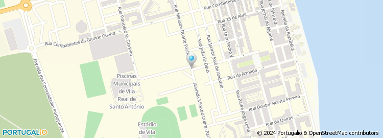 Mapa de Escola Basica do 1.º Ciclo Prof. Caldeira Alexandre - Vila Real de Stº Antonio