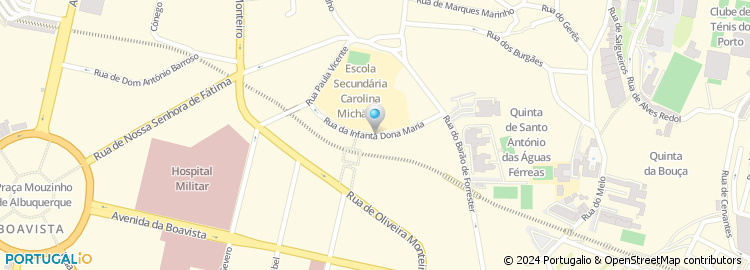 Mapa de Escola Básica e Secundária de Carolina Michaëlis