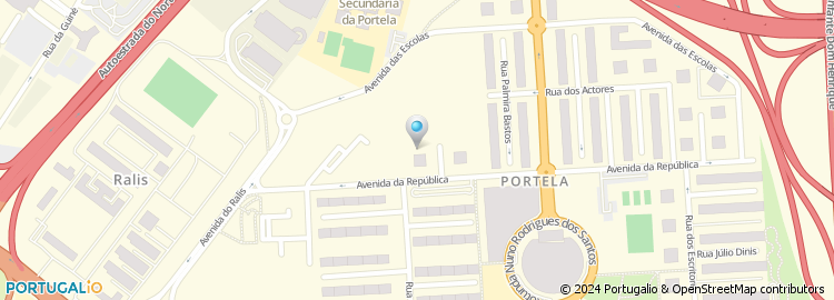 Mapa de Escola Básica Gaspar Correia, Portela, Loures