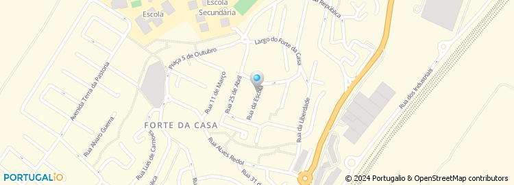Mapa de Escola Básica Professor Romeu Gil, Forte da Casa, Vila Franca de Xira