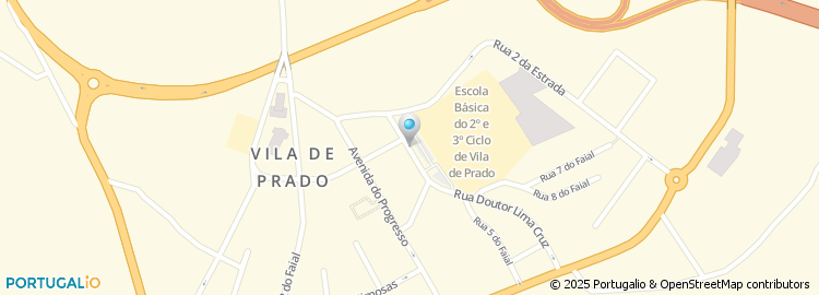 Mapa de Escola Ensino Basico 2 e 3 de Prado